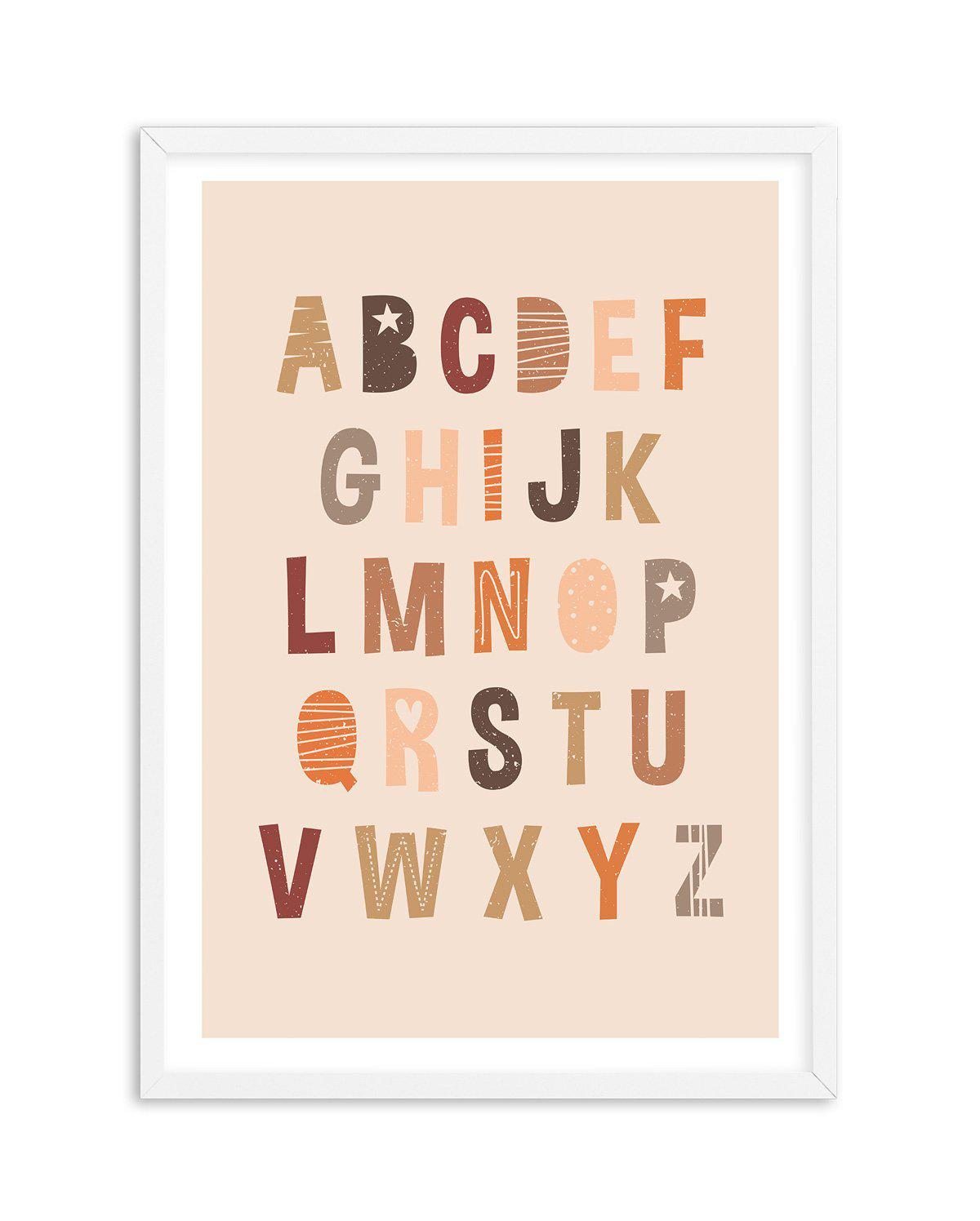 Alphabet | Peach Pop Art Print-PRINT-Olive et Oriel-Olive et Oriel-A5 | 5.8" x 8.3" | 14.8 x 21cm-White-With White Border-Buy-Australian-Art-Prints-Online-with-Olive-et-Oriel-Your-Artwork-Specialists-Austrailia-Decorate-With-Coastal-Photo-Wall-Art-Prints-From-Our-Beach-House-Artwork-Collection-Fine-Poster-and-Framed-Artwork