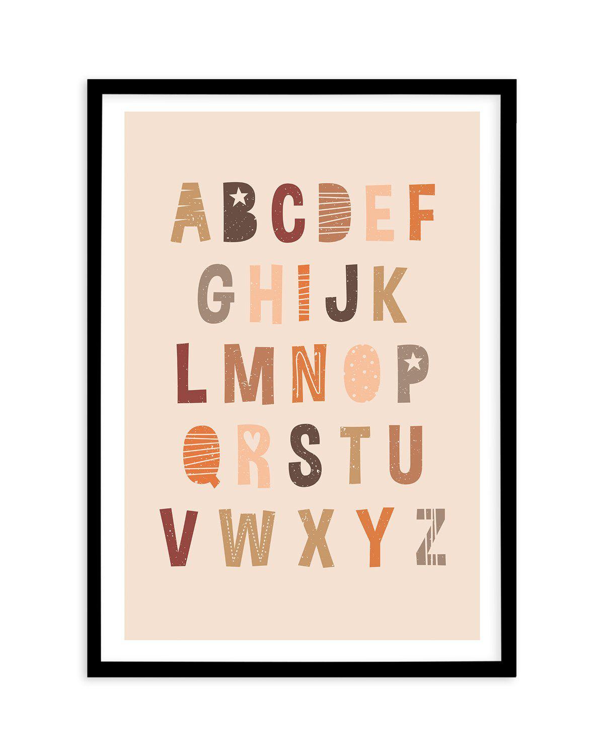 Alphabet | Peach Pop Art Print-PRINT-Olive et Oriel-Olive et Oriel-A5 | 5.8" x 8.3" | 14.8 x 21cm-Black-With White Border-Buy-Australian-Art-Prints-Online-with-Olive-et-Oriel-Your-Artwork-Specialists-Austrailia-Decorate-With-Coastal-Photo-Wall-Art-Prints-From-Our-Beach-House-Artwork-Collection-Fine-Poster-and-Framed-Artwork