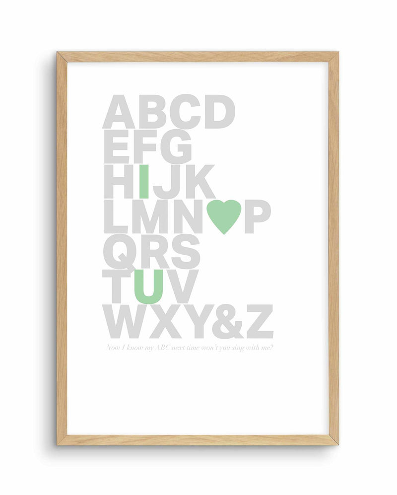 Alphabet Song | 5 Colour Options Art Print-PRINT-Olive et Oriel-Olive et Oriel-A5 | 5.8" x 8.3" | 14.8 x 21cm-Oak-With White Border-Buy-Australian-Art-Prints-Online-with-Olive-et-Oriel-Your-Artwork-Specialists-Austrailia-Decorate-With-Coastal-Photo-Wall-Art-Prints-From-Our-Beach-House-Artwork-Collection-Fine-Poster-and-Framed-Artwork