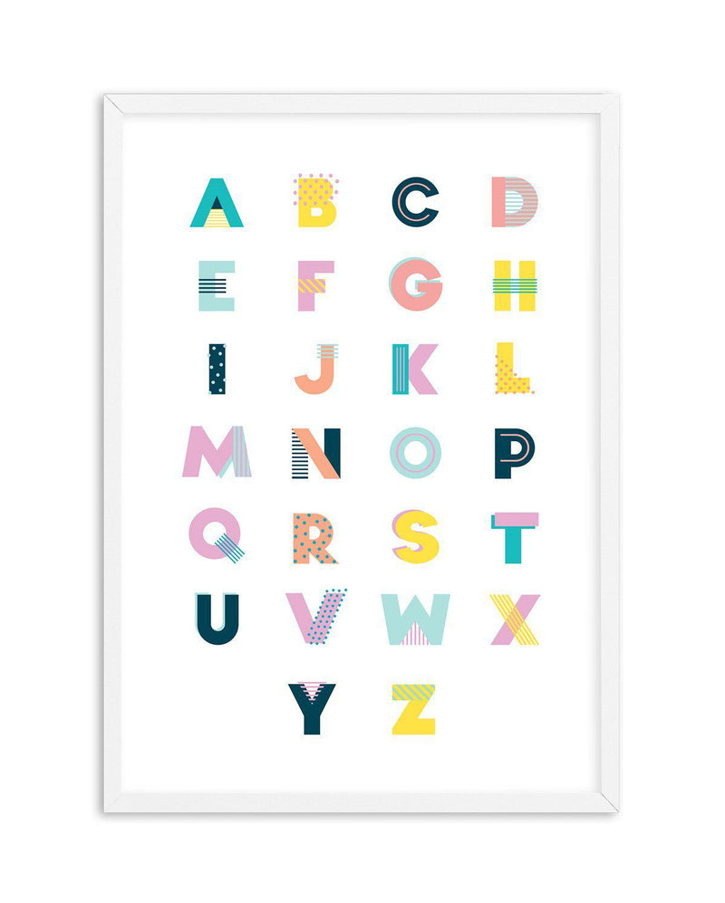 Alphabet | Super Bright Art Print-PRINT-Olive et Oriel-Olive et Oriel-A5 | 5.8" x 8.3" | 14.8 x 21cm-White-With White Border-Buy-Australian-Art-Prints-Online-with-Olive-et-Oriel-Your-Artwork-Specialists-Austrailia-Decorate-With-Coastal-Photo-Wall-Art-Prints-From-Our-Beach-House-Artwork-Collection-Fine-Poster-and-Framed-Artwork