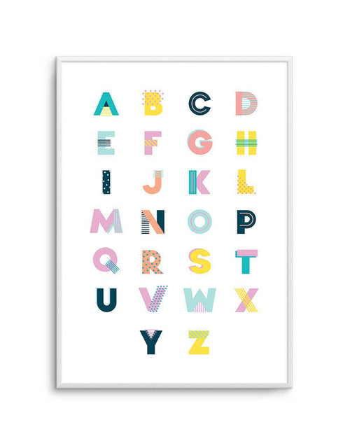 Alphabet | Super Bright Art Print-PRINT-Olive et Oriel-Olive et Oriel-A5 | 5.8" x 8.3" | 14.8 x 21cm-Unframed Art Print-With White Border-Buy-Australian-Art-Prints-Online-with-Olive-et-Oriel-Your-Artwork-Specialists-Austrailia-Decorate-With-Coastal-Photo-Wall-Art-Prints-From-Our-Beach-House-Artwork-Collection-Fine-Poster-and-Framed-Artwork