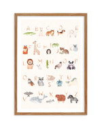 Animal Alphabet Art Print-PRINT-Olive et Oriel-Olive et Oriel-50x70 cm | 19.6" x 27.5"-Walnut-With White Border-Buy-Australian-Art-Prints-Online-with-Olive-et-Oriel-Your-Artwork-Specialists-Austrailia-Decorate-With-Coastal-Photo-Wall-Art-Prints-From-Our-Beach-House-Artwork-Collection-Fine-Poster-and-Framed-Artwork