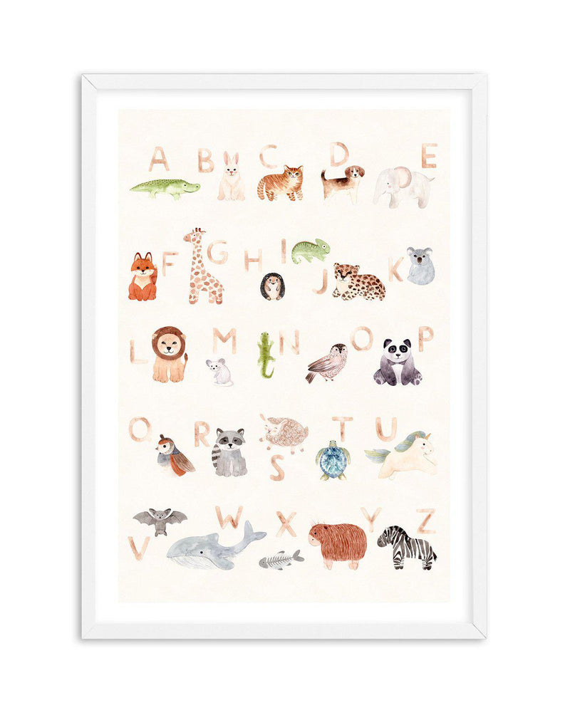 Animal Alphabet Art Print-PRINT-Olive et Oriel-Olive et Oriel-A5 | 5.8" x 8.3" | 14.8 x 21cm-White-With White Border-Buy-Australian-Art-Prints-Online-with-Olive-et-Oriel-Your-Artwork-Specialists-Austrailia-Decorate-With-Coastal-Photo-Wall-Art-Prints-From-Our-Beach-House-Artwork-Collection-Fine-Poster-and-Framed-Artwork