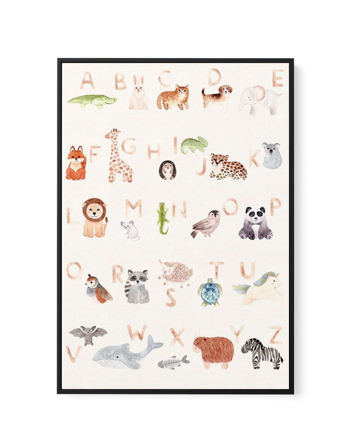 Animal Alphabet | Framed Canvas-CANVAS-You can shop wall art online with Olive et Oriel for everything from abstract art to fun kids wall art. Our beautiful modern art prints and canvas art are available from large canvas prints to wall art paintings and our proudly Australian artwork collection offers only the highest quality framed large wall art and canvas art Australia - You can buy fashion photography prints or Hampton print posters and paintings on canvas from Olive et Oriel and have them 