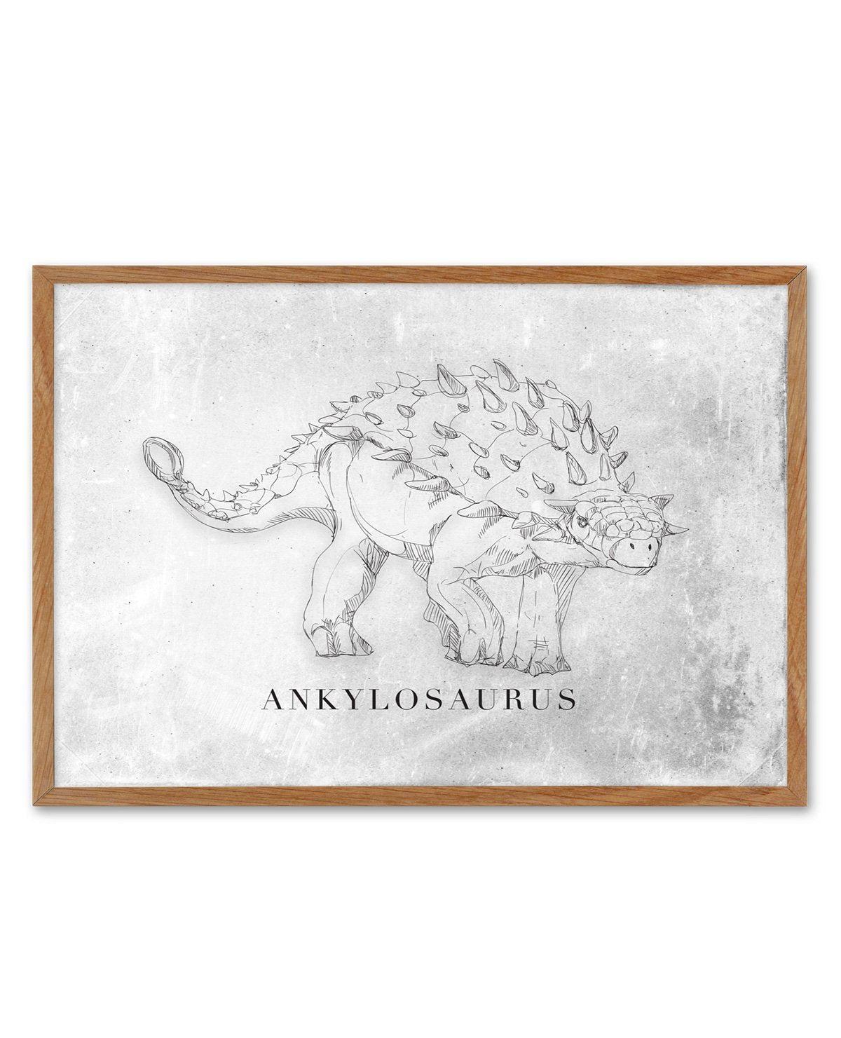 Ankylosaurus LS | Dinosaur Collection Art Print-PRINT-Olive et Oriel-Olive et Oriel-50x70 cm | 19.6" x 27.5"-Walnut-With White Border-Buy-Australian-Art-Prints-Online-with-Olive-et-Oriel-Your-Artwork-Specialists-Austrailia-Decorate-With-Coastal-Photo-Wall-Art-Prints-From-Our-Beach-House-Artwork-Collection-Fine-Poster-and-Framed-Artwork