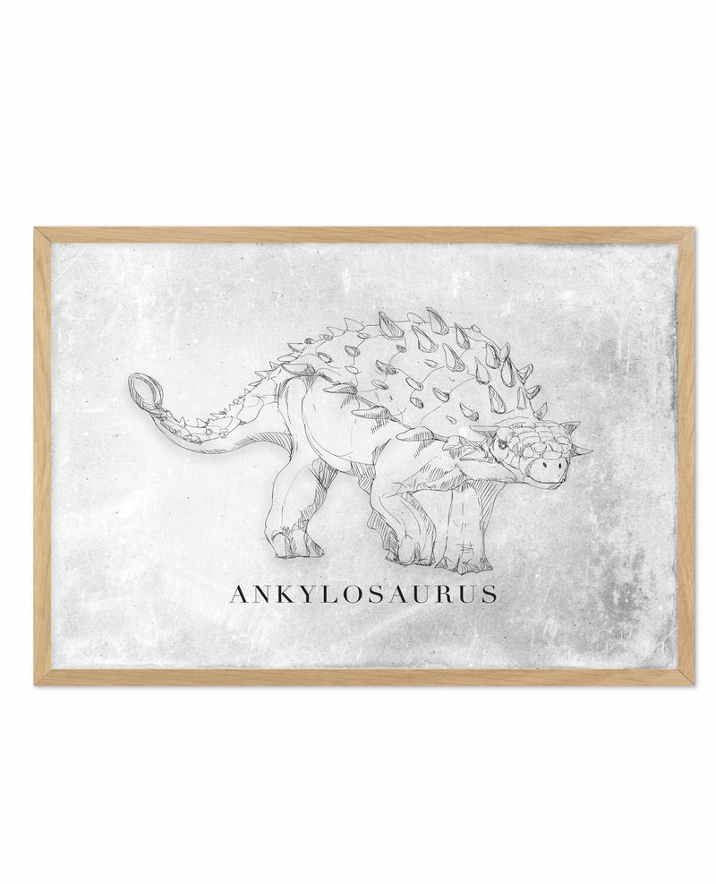 Ankylosaurus LS | Dinosaur Collection Art Print-PRINT-Olive et Oriel-Olive et Oriel-A5 | 5.8" x 8.3" | 14.8 x 21cm-Oak-With White Border-Buy-Australian-Art-Prints-Online-with-Olive-et-Oriel-Your-Artwork-Specialists-Austrailia-Decorate-With-Coastal-Photo-Wall-Art-Prints-From-Our-Beach-House-Artwork-Collection-Fine-Poster-and-Framed-Artwork