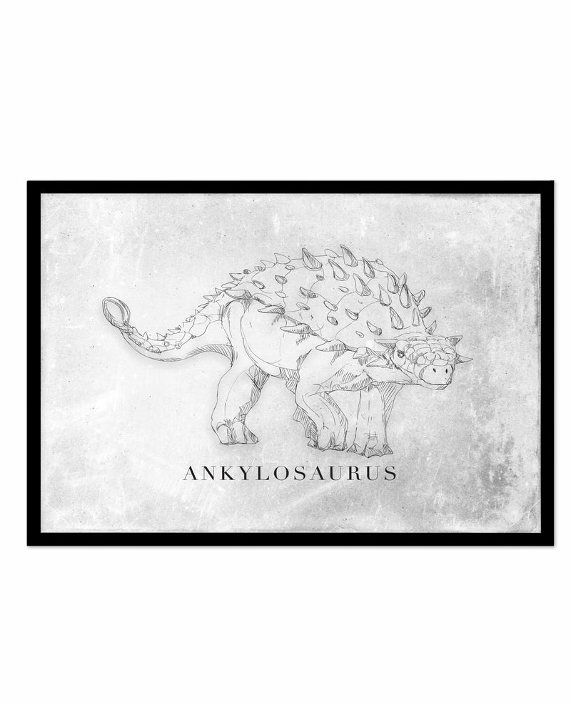 Ankylosaurus LS | Dinosaur Collection Art Print-PRINT-Olive et Oriel-Olive et Oriel-A5 | 5.8" x 8.3" | 14.8 x 21cm-Black-With White Border-Buy-Australian-Art-Prints-Online-with-Olive-et-Oriel-Your-Artwork-Specialists-Austrailia-Decorate-With-Coastal-Photo-Wall-Art-Prints-From-Our-Beach-House-Artwork-Collection-Fine-Poster-and-Framed-Artwork