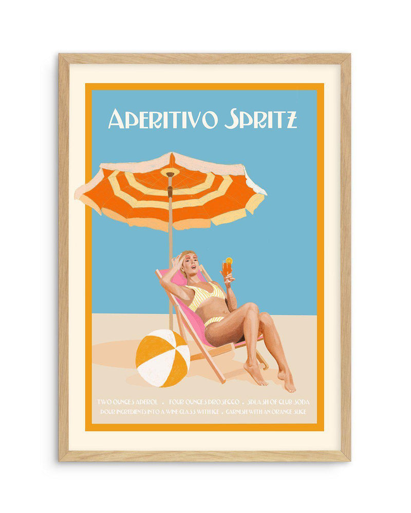 Aperitivo Spritz By Jenny Liz Rome Art Print-PRINT-Olive et Oriel-Olive et Oriel-A5 | 5.8" x 8.3" | 14.8 x 21cm-Oak-With White Border-Buy-Australian-Art-Prints-Online-with-Olive-et-Oriel-Your-Artwork-Specialists-Austrailia-Decorate-With-Coastal-Photo-Wall-Art-Prints-From-Our-Beach-House-Artwork-Collection-Fine-Poster-and-Framed-Artwork