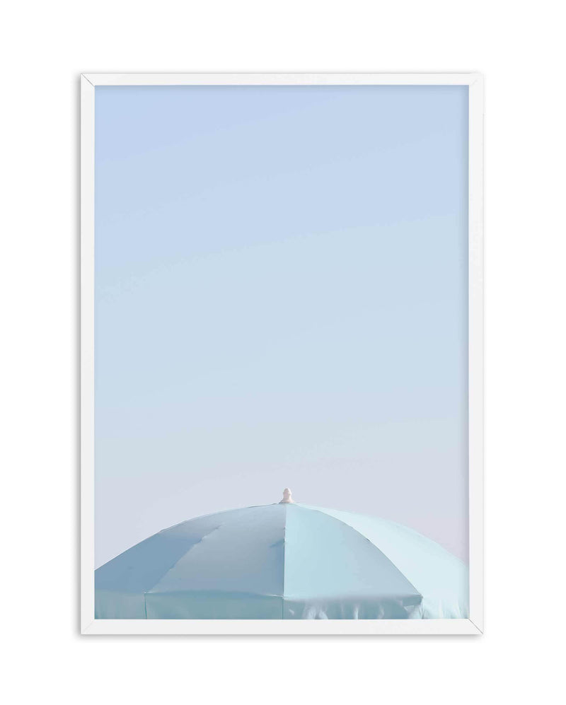 Aqua Parasol Art Print-PRINT-Olive et Oriel-Olive et Oriel-A5 | 5.8" x 8.3" | 14.8 x 21cm-White-With White Border-Buy-Australian-Art-Prints-Online-with-Olive-et-Oriel-Your-Artwork-Specialists-Austrailia-Decorate-With-Coastal-Photo-Wall-Art-Prints-From-Our-Beach-House-Artwork-Collection-Fine-Poster-and-Framed-Artwork