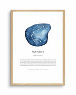 Aquarius | Watercolour Zodiac Art Print-PRINT-Olive et Oriel-Olive et Oriel-A5 | 5.8" x 8.3" | 14.8 x 21cm-Oak-With White Border-Buy-Australian-Art-Prints-Online-with-Olive-et-Oriel-Your-Artwork-Specialists-Austrailia-Decorate-With-Coastal-Photo-Wall-Art-Prints-From-Our-Beach-House-Artwork-Collection-Fine-Poster-and-Framed-Artwork