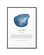 Aquarius | Watercolour Zodiac | Framed Canvas-CANVAS-You can shop wall art online with Olive et Oriel for everything from abstract art to fun kids wall art. Our beautiful modern art prints and canvas art are available from large canvas prints to wall art paintings and our proudly Australian artwork collection offers only the highest quality framed large wall art and canvas art Australia - You can buy fashion photography prints or Hampton print posters and paintings on canvas from Olive et Oriel 
