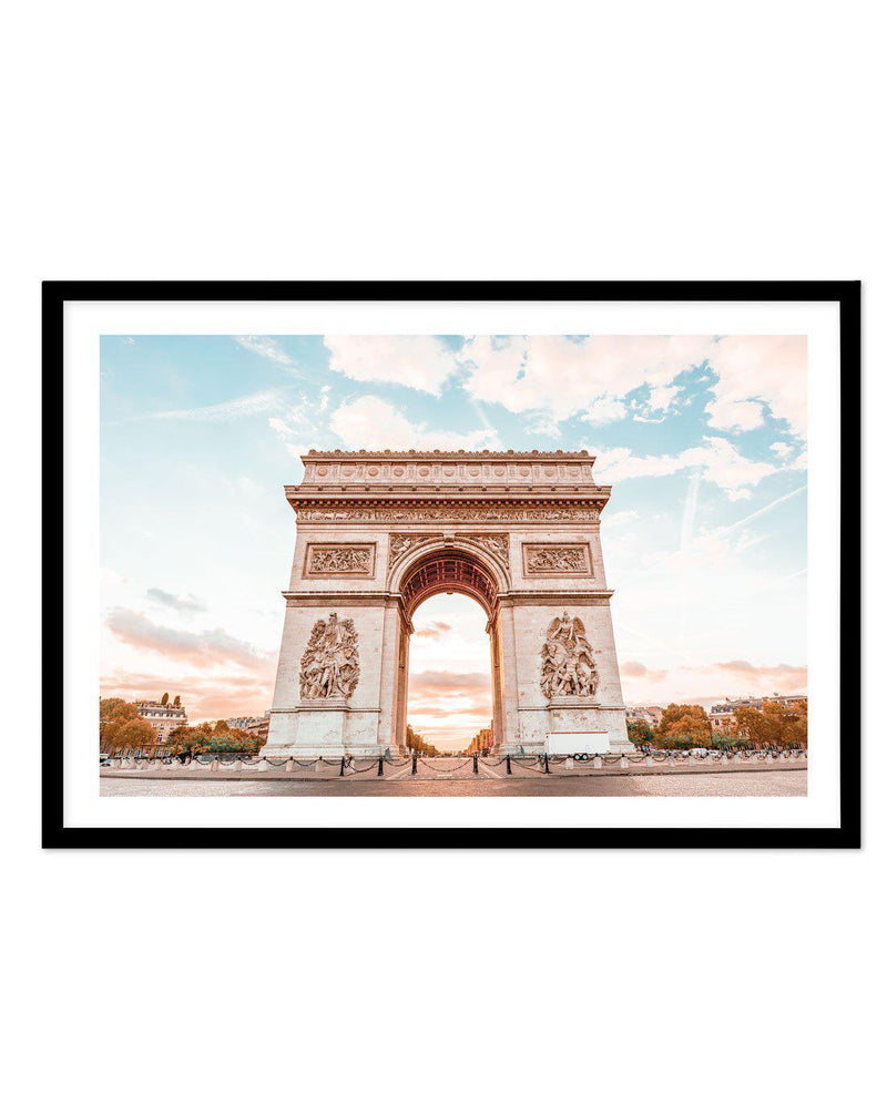 Arc De Triomphe, Champs-Elysees | Paris Art Print-PRINT-Olive et Oriel-Olive et Oriel-A5 | 5.8" x 8.3" | 14.8 x 21cm-Black-With White Border-Buy-Australian-Art-Prints-Online-with-Olive-et-Oriel-Your-Artwork-Specialists-Austrailia-Decorate-With-Coastal-Photo-Wall-Art-Prints-From-Our-Beach-House-Artwork-Collection-Fine-Poster-and-Framed-Artwork