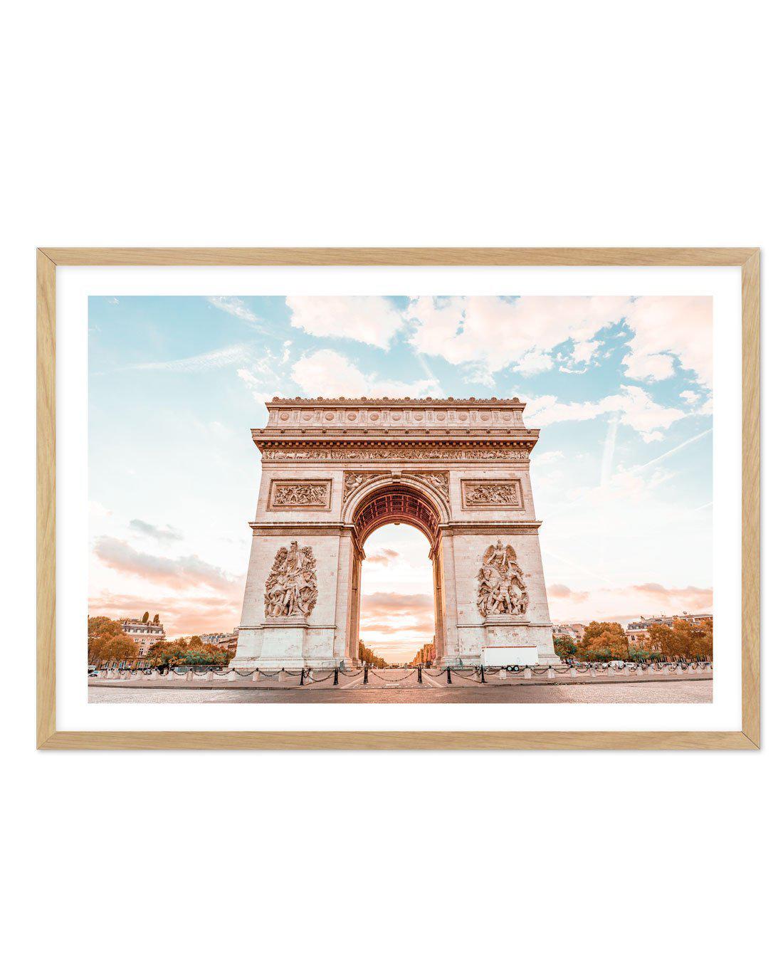 Arc De Triomphe, Champs-Elysees | Paris Art Print-PRINT-Olive et Oriel-Olive et Oriel-A5 | 5.8" x 8.3" | 14.8 x 21cm-Oak-With White Border-Buy-Australian-Art-Prints-Online-with-Olive-et-Oriel-Your-Artwork-Specialists-Austrailia-Decorate-With-Coastal-Photo-Wall-Art-Prints-From-Our-Beach-House-Artwork-Collection-Fine-Poster-and-Framed-Artwork