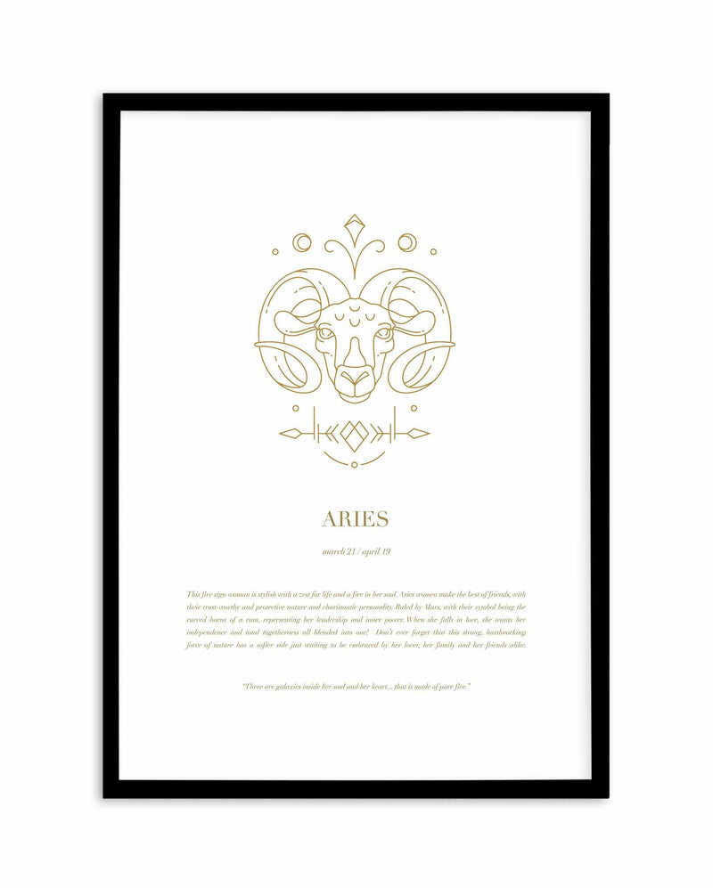 Aries | Celestial Zodiac Art Print-PRINT-Olive et Oriel-Olive et Oriel-A4 | 8.3" x 11.7" | 21 x 29.7cm-Black-With White Border-Buy-Australian-Art-Prints-Online-with-Olive-et-Oriel-Your-Artwork-Specialists-Austrailia-Decorate-With-Coastal-Photo-Wall-Art-Prints-From-Our-Beach-House-Artwork-Collection-Fine-Poster-and-Framed-Artwork