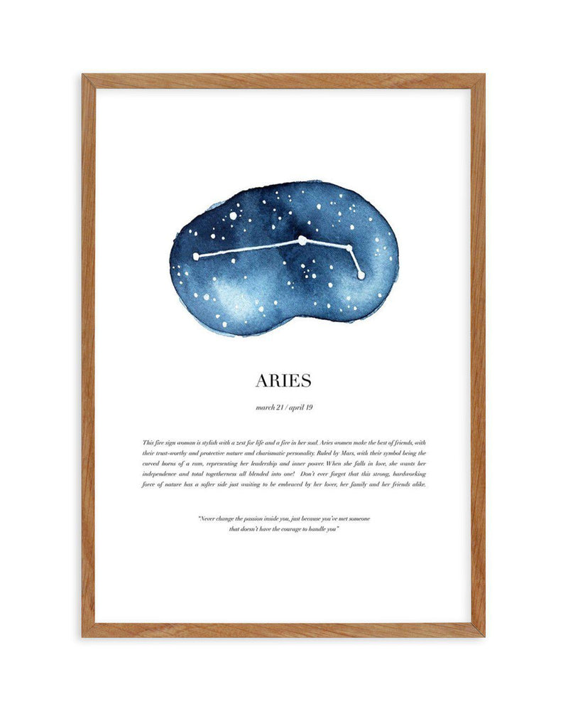 Aries | Watercolour Zodiac Art Print-PRINT-Olive et Oriel-Olive et Oriel-50x70 cm | 19.6" x 27.5"-Walnut-With White Border-Buy-Australian-Art-Prints-Online-with-Olive-et-Oriel-Your-Artwork-Specialists-Austrailia-Decorate-With-Coastal-Photo-Wall-Art-Prints-From-Our-Beach-House-Artwork-Collection-Fine-Poster-and-Framed-Artwork