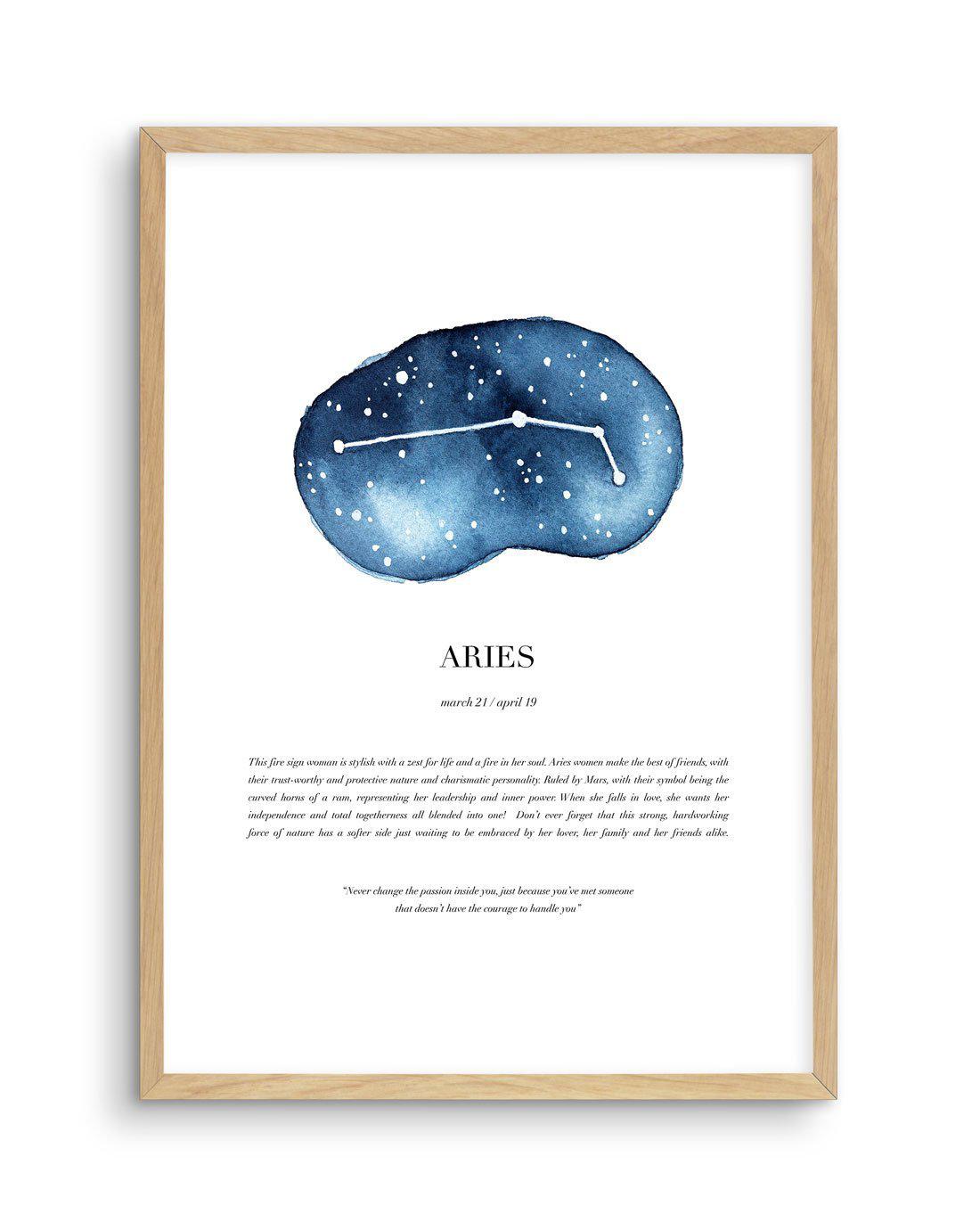 Aries | Watercolour Zodiac Art Print-PRINT-Olive et Oriel-Olive et Oriel-A5 | 5.8" x 8.3" | 14.8 x 21cm-Oak-With White Border-Buy-Australian-Art-Prints-Online-with-Olive-et-Oriel-Your-Artwork-Specialists-Austrailia-Decorate-With-Coastal-Photo-Wall-Art-Prints-From-Our-Beach-House-Artwork-Collection-Fine-Poster-and-Framed-Artwork