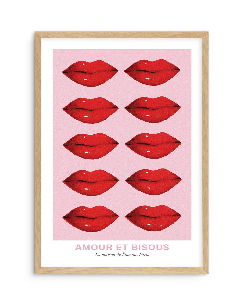 Amour et Bisous Art Print-PRINT-Olive et Oriel-Olive et Oriel-A5 | 5.8" x 8.3" | 14.8 x 21cm-Oak-With White Border-Buy-Australian-Art-Prints-Online-with-Olive-et-Oriel-Your-Artwork-Specialists-Austrailia-Decorate-With-Coastal-Photo-Wall-Art-Prints-From-Our-Beach-House-Artwork-Collection-Fine-Poster-and-Framed-Artwork