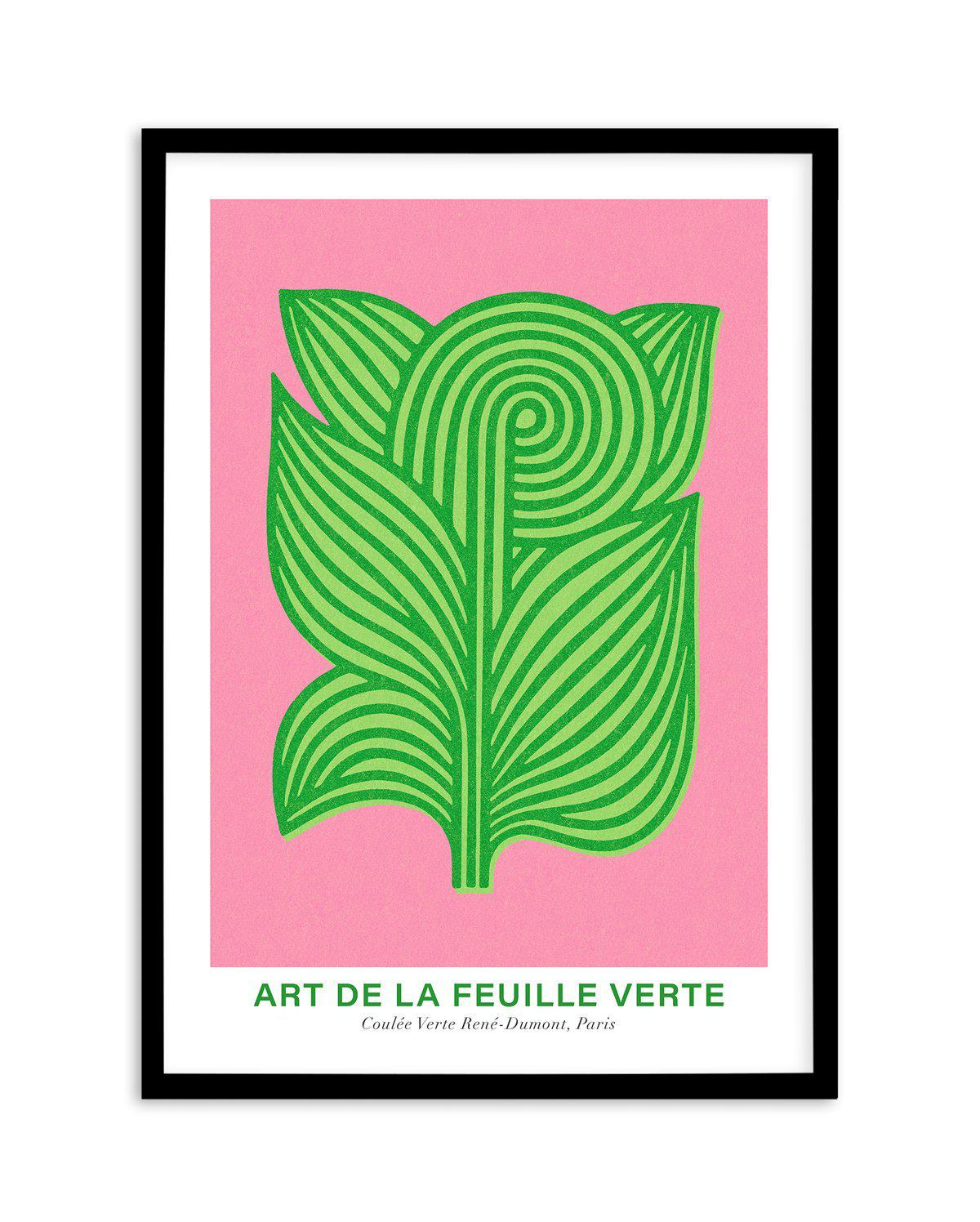 Art De La Feuille Verte Art Print-PRINT-Olive et Oriel-Olive et Oriel-A5 | 5.8" x 8.3" | 14.8 x 21cm-Black-With White Border-Buy-Australian-Art-Prints-Online-with-Olive-et-Oriel-Your-Artwork-Specialists-Austrailia-Decorate-With-Coastal-Photo-Wall-Art-Prints-From-Our-Beach-House-Artwork-Collection-Fine-Poster-and-Framed-Artwork