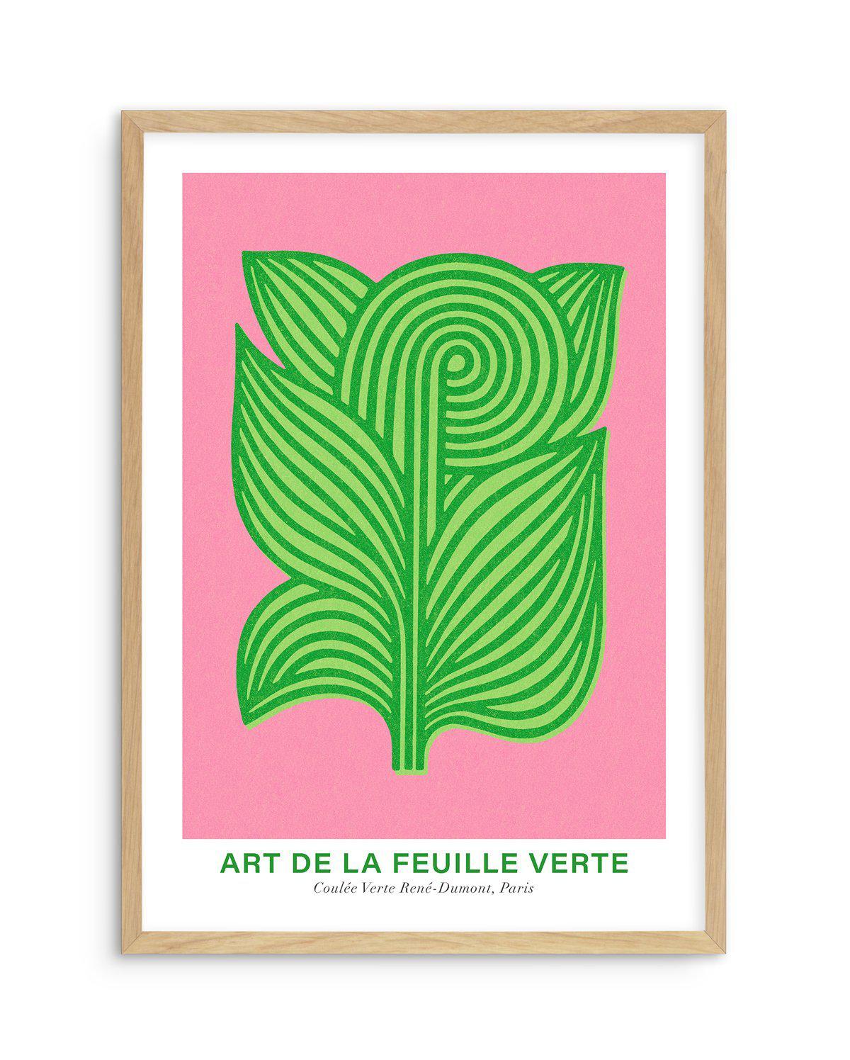 Art De La Feuille Verte Art Print-PRINT-Olive et Oriel-Olive et Oriel-A5 | 5.8" x 8.3" | 14.8 x 21cm-Oak-With White Border-Buy-Australian-Art-Prints-Online-with-Olive-et-Oriel-Your-Artwork-Specialists-Austrailia-Decorate-With-Coastal-Photo-Wall-Art-Prints-From-Our-Beach-House-Artwork-Collection-Fine-Poster-and-Framed-Artwork