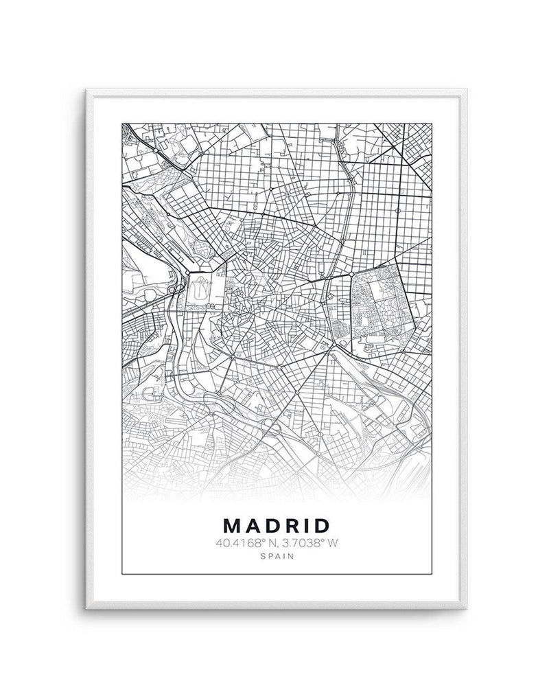 Line Art Map Of Madrid Art Print-PRINT-Olive et Oriel-Olive et Oriel-A5 | 5.8" x 8.3" | 14.8 x 21cm-Unframed Art Print-With White Border-Buy-Australian-Art-Prints-Online-with-Olive-et-Oriel-Your-Artwork-Specialists-Austrailia-Decorate-With-Coastal-Photo-Wall-Art-Prints-From-Our-Beach-House-Artwork-Collection-Fine-Poster-and-Framed-Artwork
