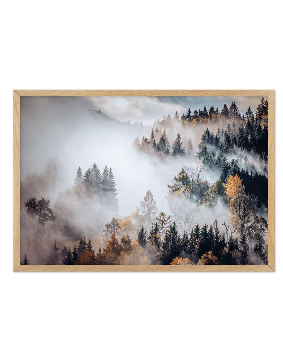 Autumn Forest Mist Art Print-PRINT-Olive et Oriel-Olive et Oriel-A5 | 5.8" x 8.3" | 14.8 x 21cm-Oak-With White Border-Buy-Australian-Art-Prints-Online-with-Olive-et-Oriel-Your-Artwork-Specialists-Austrailia-Decorate-With-Coastal-Photo-Wall-Art-Prints-From-Our-Beach-House-Artwork-Collection-Fine-Poster-and-Framed-Artwork