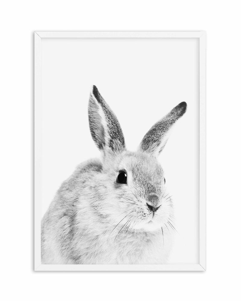 Bunny | B&W Art Print-PRINT-Olive et Oriel-Olive et Oriel-A5 | 5.8" x 8.3" | 14.8 x 21cm-White-With White Border-Buy-Australian-Art-Prints-Online-with-Olive-et-Oriel-Your-Artwork-Specialists-Austrailia-Decorate-With-Coastal-Photo-Wall-Art-Prints-From-Our-Beach-House-Artwork-Collection-Fine-Poster-and-Framed-Artwork