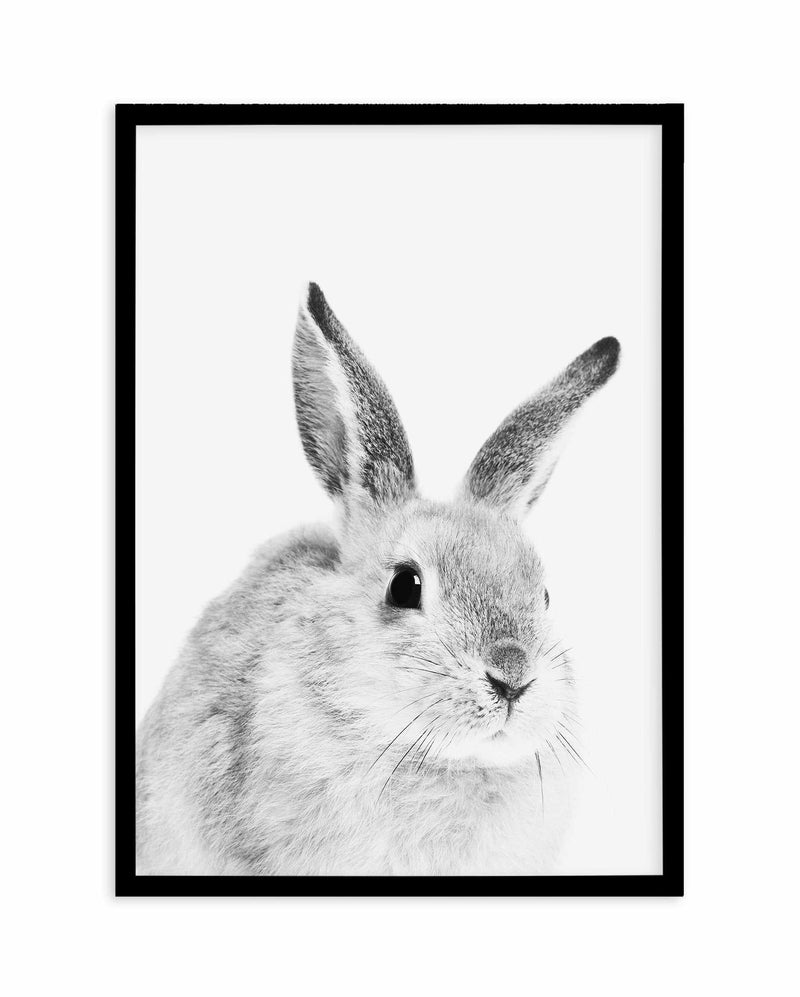 Bunny | B&W Art Print-PRINT-Olive et Oriel-Olive et Oriel-A5 | 5.8" x 8.3" | 14.8 x 21cm-Black-With White Border-Buy-Australian-Art-Prints-Online-with-Olive-et-Oriel-Your-Artwork-Specialists-Austrailia-Decorate-With-Coastal-Photo-Wall-Art-Prints-From-Our-Beach-House-Artwork-Collection-Fine-Poster-and-Framed-Artwork