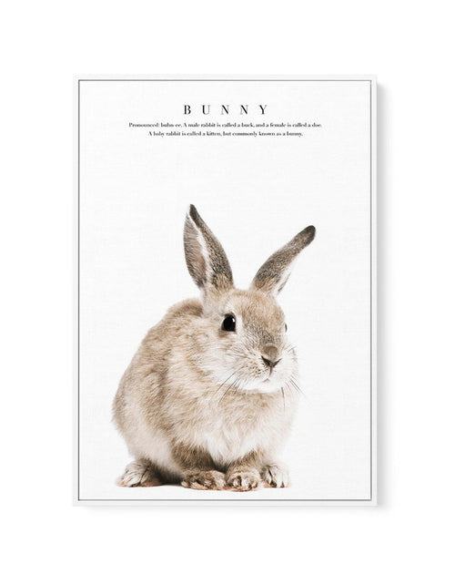 Baby Bunny | Framed Canvas-CANVAS-You can shop wall art online with Olive et Oriel for everything from abstract art to fun kids wall art. Our beautiful modern art prints and canvas art are available from large canvas prints to wall art paintings and our proudly Australian artwork collection offers only the highest quality framed large wall art and canvas art Australia - You can buy fashion photography prints or Hampton print posters and paintings on canvas from Olive et Oriel and have them deliv