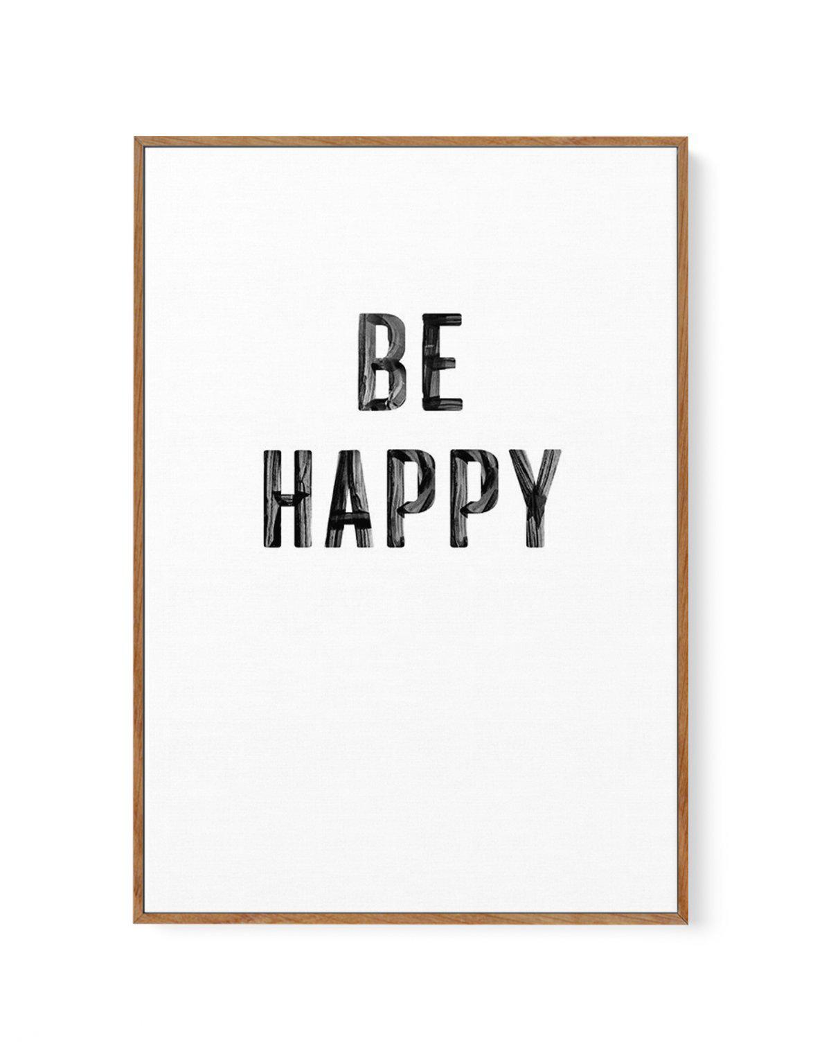 Be Happy | 2 Colour Options | Framed Canvas-CANVAS-You can shop wall art online with Olive et Oriel for everything from abstract art to fun kids wall art. Our beautiful modern art prints and canvas art are available from large canvas prints to wall art paintings and our proudly Australian artwork collection offers only the highest quality framed large wall art and canvas art Australia - You can buy fashion photography prints or Hampton print posters and paintings on canvas from Olive et Oriel an