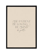 Be Patient Art Print-PRINT-Olive et Oriel-Olive et Oriel-A5 | 5.8" x 8.3" | 14.8 x 21cm-Black-With White Border-Buy-Australian-Art-Prints-Online-with-Olive-et-Oriel-Your-Artwork-Specialists-Austrailia-Decorate-With-Coastal-Photo-Wall-Art-Prints-From-Our-Beach-House-Artwork-Collection-Fine-Poster-and-Framed-Artwork