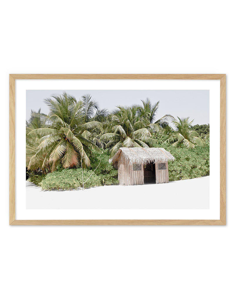 Beach Hut Art Print-PRINT-Olive et Oriel-Olive et Oriel-A4 | 8.3" x 11.7" | 21 x 29.7cm-Oak-With White Border-Buy-Australian-Art-Prints-Online-with-Olive-et-Oriel-Your-Artwork-Specialists-Austrailia-Decorate-With-Coastal-Photo-Wall-Art-Prints-From-Our-Beach-House-Artwork-Collection-Fine-Poster-and-Framed-Artwork