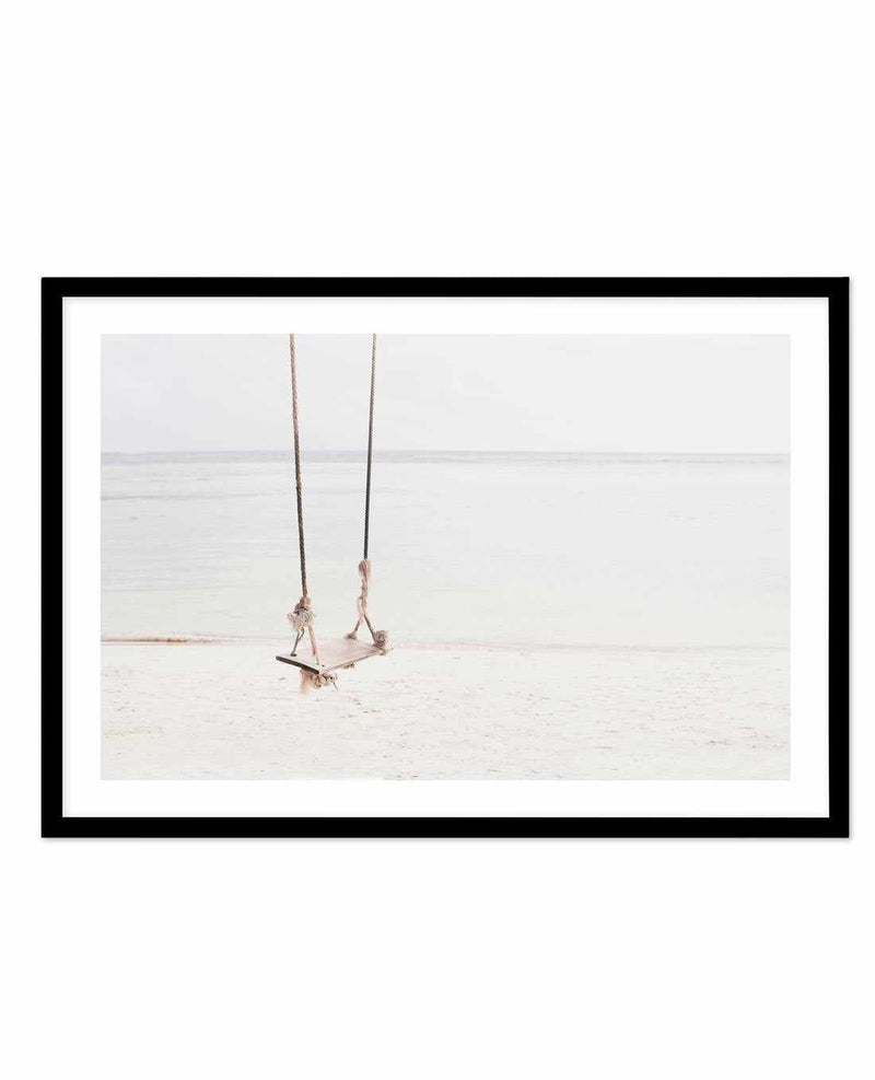 Beach Swing Art Print-PRINT-Olive et Oriel-Olive et Oriel-A5 | 5.8" x 8.3" | 14.8 x 21cm-Black-With White Border-Buy-Australian-Art-Prints-Online-with-Olive-et-Oriel-Your-Artwork-Specialists-Austrailia-Decorate-With-Coastal-Photo-Wall-Art-Prints-From-Our-Beach-House-Artwork-Collection-Fine-Poster-and-Framed-Artwork