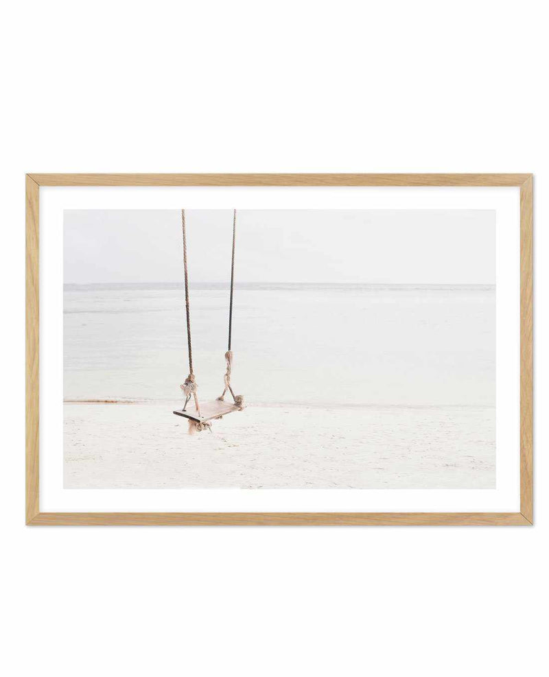 Beach Swing Art Print-PRINT-Olive et Oriel-Olive et Oriel-A5 | 5.8" x 8.3" | 14.8 x 21cm-Oak-With White Border-Buy-Australian-Art-Prints-Online-with-Olive-et-Oriel-Your-Artwork-Specialists-Austrailia-Decorate-With-Coastal-Photo-Wall-Art-Prints-From-Our-Beach-House-Artwork-Collection-Fine-Poster-and-Framed-Artwork