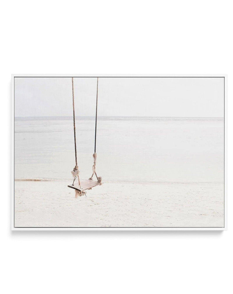 Beach Swing | Framed Canvas-CANVAS-You can shop wall art online with Olive et Oriel for everything from abstract art to fun kids wall art. Our beautiful modern art prints and canvas art are available from large canvas prints to wall art paintings and our proudly Australian artwork collection offers only the highest quality framed large wall art and canvas art Australia - You can buy fashion photography prints or Hampton print posters and paintings on canvas from Olive et Oriel and have them deli