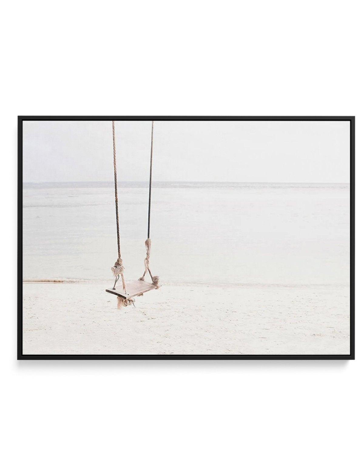 Beach Swing | Framed Canvas-CANVAS-You can shop wall art online with Olive et Oriel for everything from abstract art to fun kids wall art. Our beautiful modern art prints and canvas art are available from large canvas prints to wall art paintings and our proudly Australian artwork collection offers only the highest quality framed large wall art and canvas art Australia - You can buy fashion photography prints or Hampton print posters and paintings on canvas from Olive et Oriel and have them deli