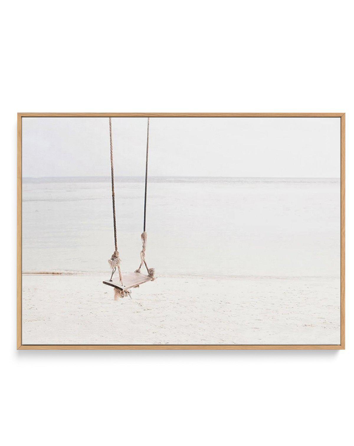 Beach Swing | Framed Canvas-CANVAS-You can shop wall art online with Olive et Oriel for everything from abstract art to fun kids wall art. Our beautiful modern art prints and canvas art are available from large canvas prints to wall art paintings and our proudly Australian artwork collection offers only the highest quality framed large wall art and canvas art Australia - You can buy fashion photography prints or Hampton print posters and paintings on canvas from Olive et Oriel and have them deli