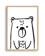 Bear B&W Art Print-PRINT-Olive et Oriel-Olive et Oriel-A5 | 5.8" x 8.3" | 14.8 x 21cm-Oak-With White Border-Buy-Australian-Art-Prints-Online-with-Olive-et-Oriel-Your-Artwork-Specialists-Austrailia-Decorate-With-Coastal-Photo-Wall-Art-Prints-From-Our-Beach-House-Artwork-Collection-Fine-Poster-and-Framed-Artwork