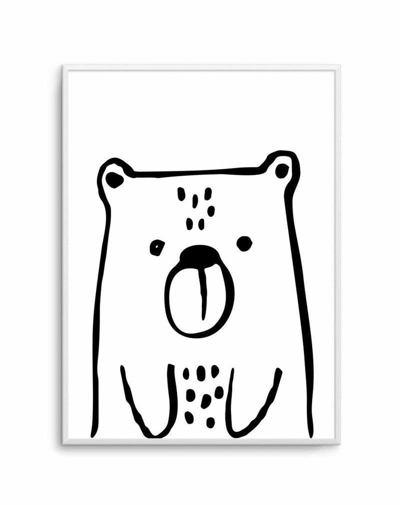 Bear B&W Art Print-PRINT-Olive et Oriel-Olive et Oriel-A5 | 5.8" x 8.3" | 14.8 x 21cm-Unframed Art Print-With White Border-Buy-Australian-Art-Prints-Online-with-Olive-et-Oriel-Your-Artwork-Specialists-Austrailia-Decorate-With-Coastal-Photo-Wall-Art-Prints-From-Our-Beach-House-Artwork-Collection-Fine-Poster-and-Framed-Artwork