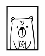 Bear B&W Art Print-PRINT-Olive et Oriel-Olive et Oriel-A5 | 5.8" x 8.3" | 14.8 x 21cm-Black-With White Border-Buy-Australian-Art-Prints-Online-with-Olive-et-Oriel-Your-Artwork-Specialists-Austrailia-Decorate-With-Coastal-Photo-Wall-Art-Prints-From-Our-Beach-House-Artwork-Collection-Fine-Poster-and-Framed-Artwork