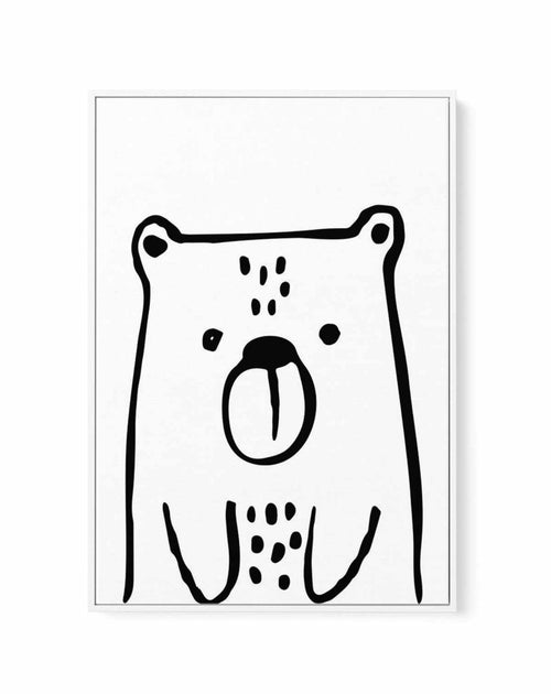 Bear B&W | Framed Canvas-CANVAS-You can shop wall art online with Olive et Oriel for everything from abstract art to fun kids wall art. Our beautiful modern art prints and canvas art are available from large canvas prints to wall art paintings and our proudly Australian artwork collection offers only the highest quality framed large wall art and canvas art Australia - You can buy fashion photography prints or Hampton print posters and paintings on canvas from Olive et Oriel and have them deliver