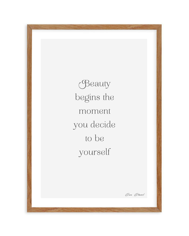 SHOP Beauty Begins  Coco Chanel Typographic Fashion Quote Art Print or  Poster  Olive et Oriel
