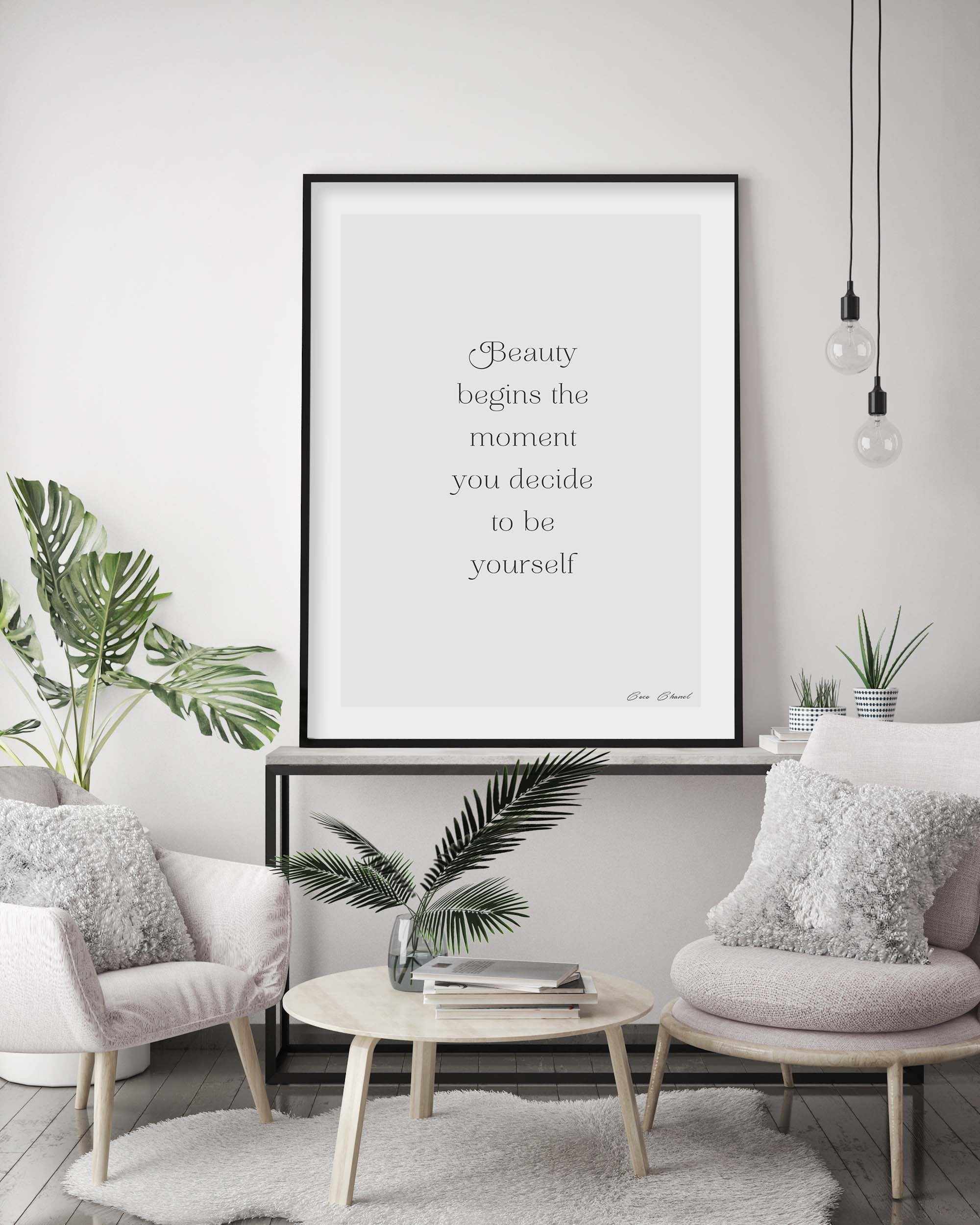 SHOP Beauty Begins  Coco Chanel Typographic Fashion Quote Art Print or  Poster – Olive et Oriel