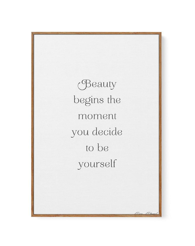 SHOP Beauty Begins  Coco Chanel Typographic Fashion Quote Framed Canvas  Artwork – Olive et Oriel