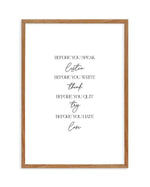 Before You Do Art Print-PRINT-Olive et Oriel-Olive et Oriel-50x70 cm | 19.6" x 27.5"-Walnut-With White Border-Buy-Australian-Art-Prints-Online-with-Olive-et-Oriel-Your-Artwork-Specialists-Austrailia-Decorate-With-Coastal-Photo-Wall-Art-Prints-From-Our-Beach-House-Artwork-Collection-Fine-Poster-and-Framed-Artwork