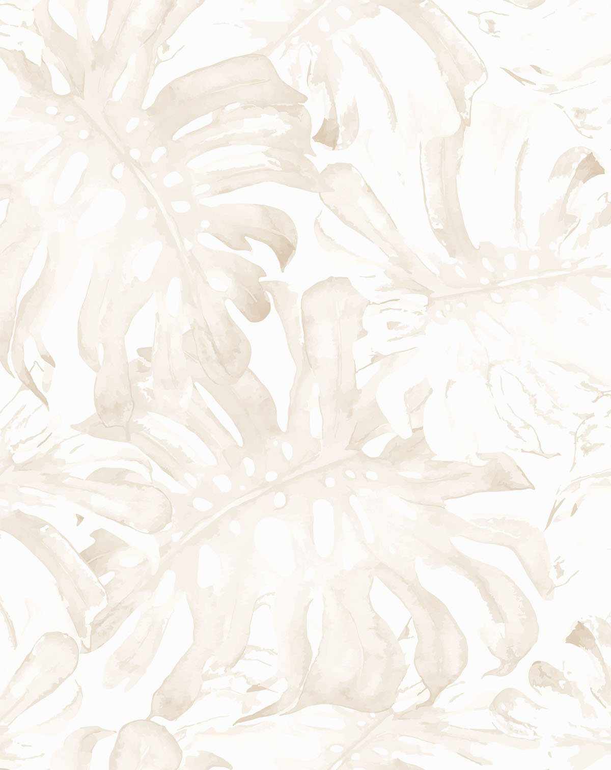 Beige Monstera Wallpaper - Olive et Oriel