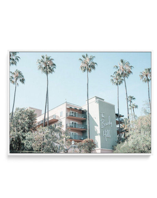 Beverly Hills Hotel | LS | Vintage | Framed Canvas-CANVAS-You can shop wall art online with Olive et Oriel for everything from abstract art to fun kids wall art. Our beautiful modern art prints and canvas art are available from large canvas prints to wall art paintings and our proudly Australian artwork collection offers only the highest quality framed large wall art and canvas art Australia - You can buy fashion photography prints or Hampton print posters and paintings on canvas from Olive et O