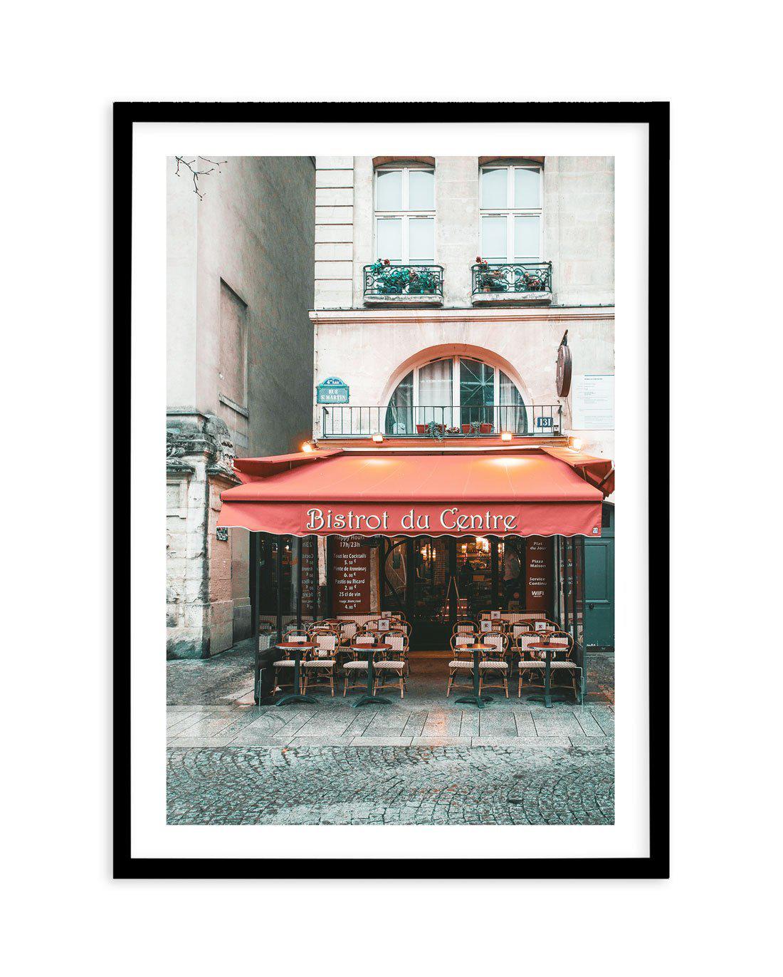 Bistrot Du Centre | Paris Art Print-PRINT-Olive et Oriel-Olive et Oriel-A5 | 5.8" x 8.3" | 14.8 x 21cm-Black-With White Border-Buy-Australian-Art-Prints-Online-with-Olive-et-Oriel-Your-Artwork-Specialists-Austrailia-Decorate-With-Coastal-Photo-Wall-Art-Prints-From-Our-Beach-House-Artwork-Collection-Fine-Poster-and-Framed-Artwork