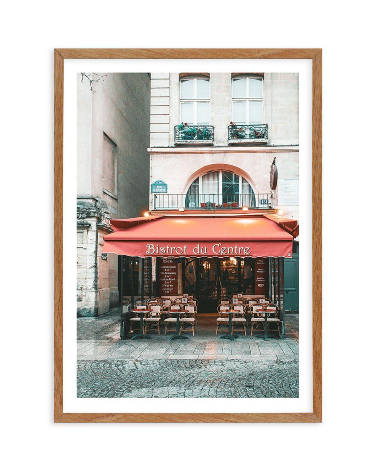 Bistrot Du Centre | Paris Art Print-PRINT-Olive et Oriel-Olive et Oriel-50x70 cm | 19.6" x 27.5"-Walnut-With White Border-Buy-Australian-Art-Prints-Online-with-Olive-et-Oriel-Your-Artwork-Specialists-Austrailia-Decorate-With-Coastal-Photo-Wall-Art-Prints-From-Our-Beach-House-Artwork-Collection-Fine-Poster-and-Framed-Artwork