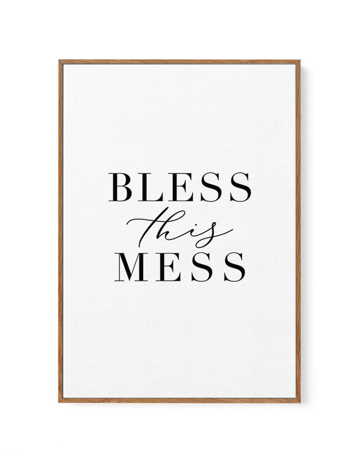 Bless This Mess | Framed Canvas-CANVAS-You can shop wall art online with Olive et Oriel for everything from abstract art to fun kids wall art. Our beautiful modern art prints and canvas art are available from large canvas prints to wall art paintings and our proudly Australian artwork collection offers only the highest quality framed large wall art and canvas art Australia - You can buy fashion photography prints or Hampton print posters and paintings on canvas from Olive et Oriel and have them 