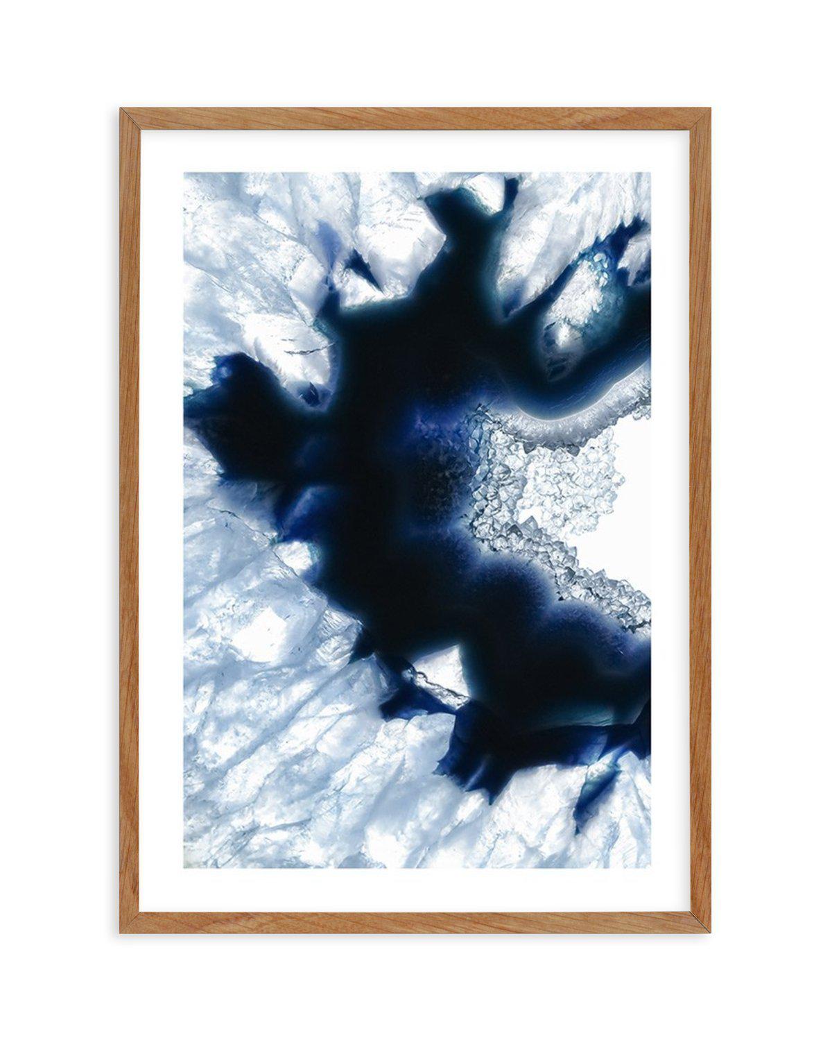 Blue Agate I Art Print-PRINT-Olive et Oriel-Olive et Oriel-50x70 cm | 19.6" x 27.5"-Walnut-With White Border-Buy-Australian-Art-Prints-Online-with-Olive-et-Oriel-Your-Artwork-Specialists-Austrailia-Decorate-With-Coastal-Photo-Wall-Art-Prints-From-Our-Beach-House-Artwork-Collection-Fine-Poster-and-Framed-Artwork